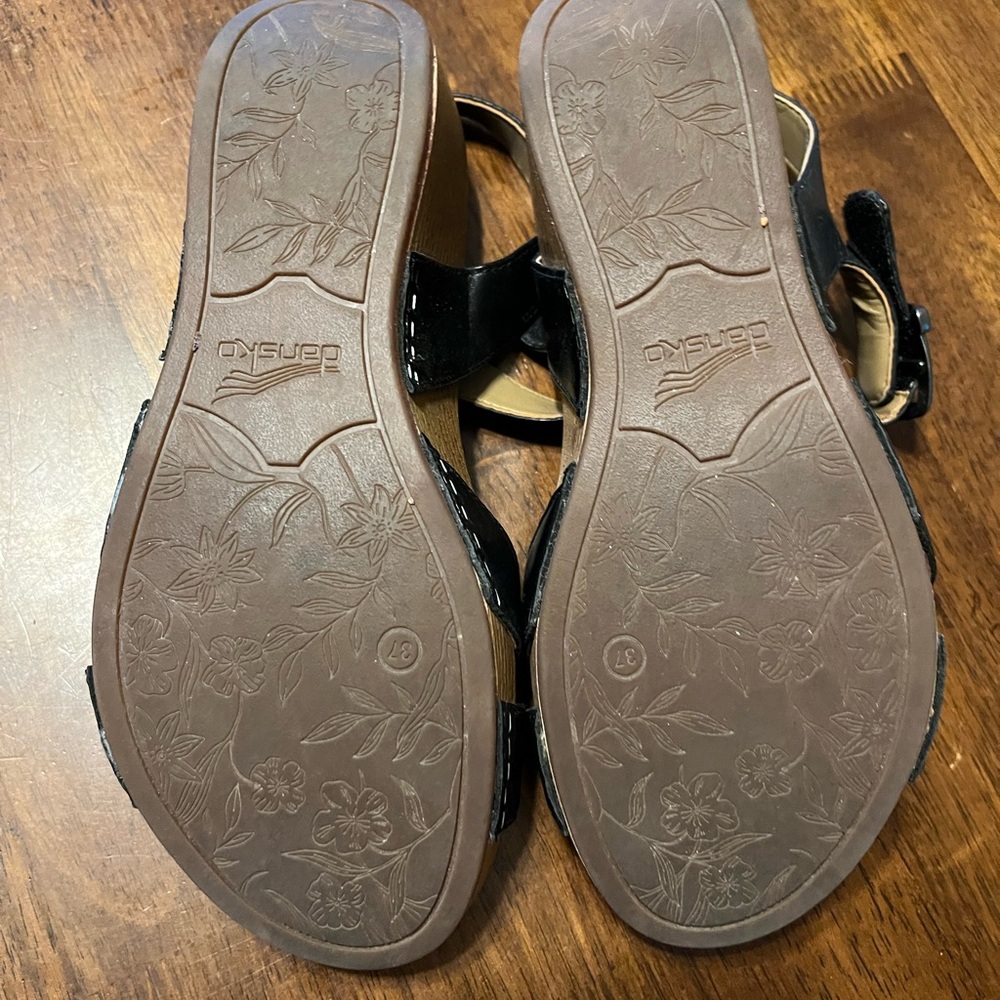 Dansko Black Leather Sandals - Picture 6 of 9